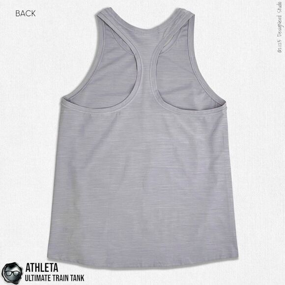 ATHLETA ULTIMATE TRAIN TEXTURED TANK IN MUTED LILAC / WHITE SIZE S RACERBACK - Picture 3 of 11